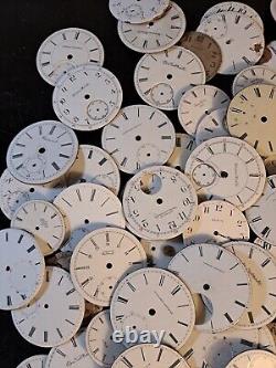 Huge lot OF 190 Hamilton Elgin Pocket Watch dials porcelain