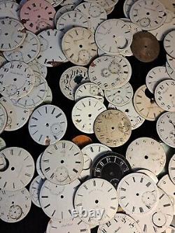 Huge lot OF 190 Hamilton Elgin Pocket Watch dials porcelain