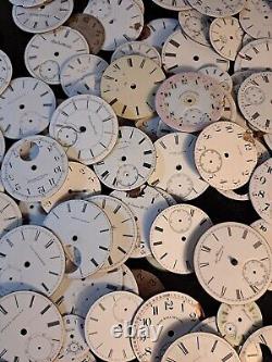 Huge lot OF 190 Hamilton Elgin Pocket Watch dials porcelain