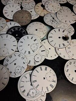 Huge lot OF 190 Hamilton Elgin Pocket Watch dials porcelain