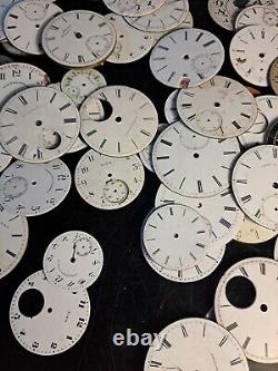 Huge lot OF 190 Hamilton Elgin Pocket Watch dials porcelain