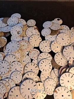 Huge lot OF 190 Hamilton Elgin Pocket Watch dials porcelain