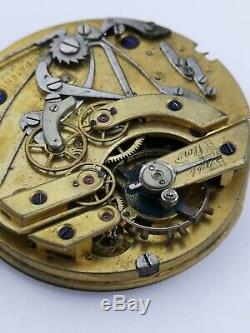 Huguenin Patent Repeating Chronograph Pocket Watch Movement for Repair (F66)