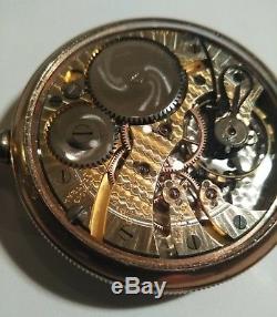 ILLINOIS 16S 17 jewel Central dial & movement two-tone glass back display case