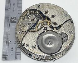 ILLINOIS POCKET WATCH MOVEMENT 21 Jewels 16s 1909 Runs