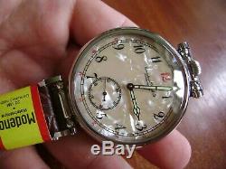 IWC SCHAFFHAUSEN wristwatch converted from pocket watch movement 18 jew