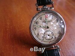 IWC SCHAFFHAUSEN wristwatch converted (redone) from pocket watch movement 18jew