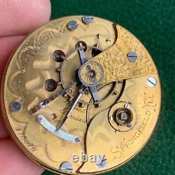 Illinois 18S Grade 3 5th Pinion Gilt Open Face Pocket Watch Movement