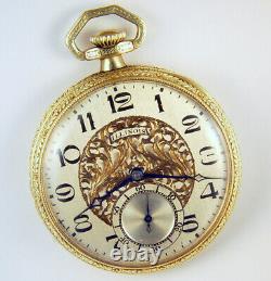 Illinois 23 Jewel 12s Rare Satin Movement Finish Grade 410 Pocket Watch