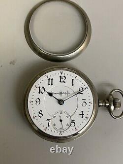 Illinois 24 Jewel Pocket Watch Hunter Case Movement Gothic Dial 18 Size Case