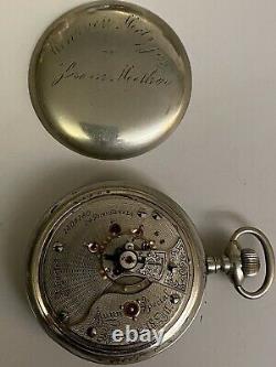 Illinois 24 Jewel Pocket Watch Hunter Case Movement Gothic Dial 18 Size Case