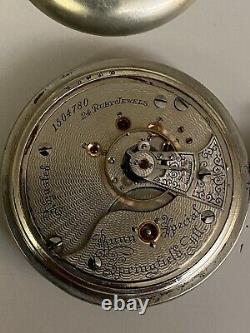 Illinois 24 Jewel Pocket Watch Hunter Case Movement Gothic Dial 18 Size Case