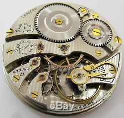 Illinois 706 16s Pocket Watch Movement 17 jewels 4 adj. For parts. OF red dot