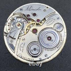 Illinois Abraham Lincoln Pocket Watch Movement 3XT Gr 527 12s 19j Ticks F4549