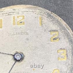 Illinois Abraham Lincoln Pocket Watch Movement 3XT Gr 527 12s 19j Ticks F4549