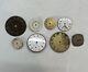 Illinois Elgin Timex Pocket Watch Parts Dials Movements Lot Of 8