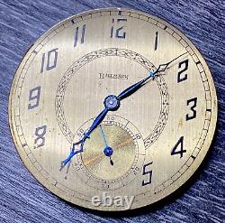 Illinois Hallmark Gr 509 Pocket Watch Movement Diamond End 14s 21j Ticking F6768