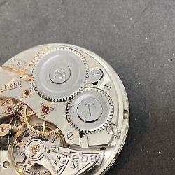 Illinois Hallmark Gr 509 Pocket Watch Movement Diamond End 14s 21j Ticking F6768