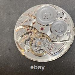 Illinois Hallmark Gr 509 Pocket Watch Movement Diamond End 14s 21j Ticking F6768