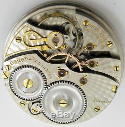 Illinois Interstate Chronometer Pocket Watch Movement 17 j. Adj. For parts OF
