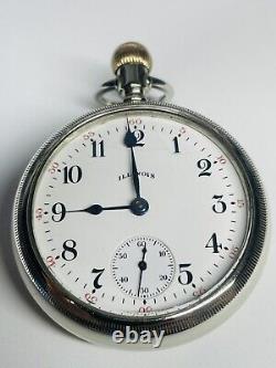 Illinois Pocket Watch two tone 18s 17j on a Display Back Case