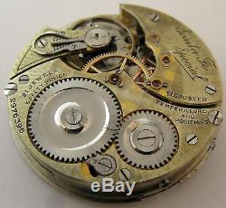 Illinois Santa fe special 16s Pocket Watch Movement 21 jewels for parts. HC