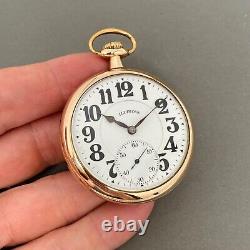 Illinois Two-Tone 16s 17j Lever Set Movement Display Case Pocket Watch ca. 1915