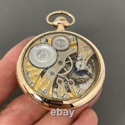 Illinois Two-Tone 16s 17j Lever Set Movement Display Case Pocket Watch ca. 1915