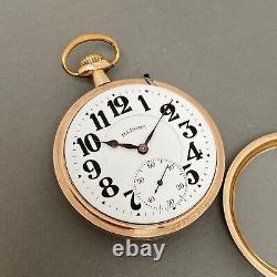 Illinois Two-Tone 16s 17j Lever Set Movement Display Case Pocket Watch ca. 1915