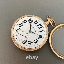 Illinois Two-Tone 16s 17j Lever Set Movement Display Case Pocket Watch ca. 1915