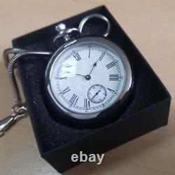 Imperial Pocket Watch Mechanical Hand Wind Movement Black Jade Stainless Steel