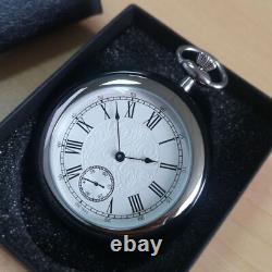 Imperial Pocket Watch Mechanical Hand Wind Movement Black Jade Stainless Steel