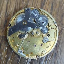 Interesting Early Keyless Cylinder Pocket Fob Watch Movement Gold Dial (T115)