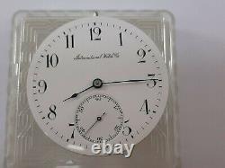 International Watch Co Pocket Movement& Porcelain Dial Manual Swiss Made Running