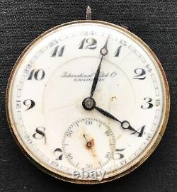 International Watch Co. Schaffhausen(JWC) Pocket Watch Movement for Parts/Repair