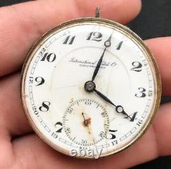 International Watch Co. Schaffhausen(JWC) Pocket Watch Movement for Parts/Repair