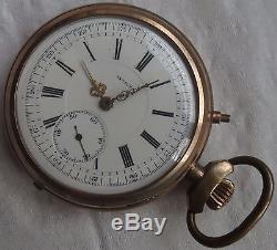 Invicta Quarter Repeater & Chronograph pocket watch movement & enamel dial