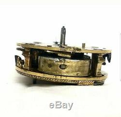 J. Tarts, London Antique Verge Fusee Pocket Watch Movement Repousse