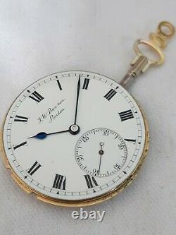 J. W. BENSON H. R. H. Pocket Watch Movement. FULL WORKING ORDER 1800s Field watch