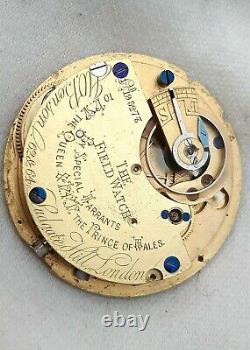 J. W. BENSON H. R. H. Pocket Watch Movement. FULL WORKING ORDER 1800s Field watch