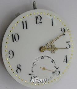JWC / IWC 52 16s pocket watch movement & dial for part. Diameter 43.2 mm OF