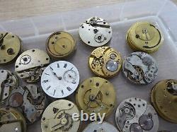 Job Lot Of 35 Antique Pocket Watch Movements