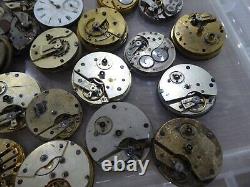 Job Lot Of 35 Antique Pocket Watch Movements