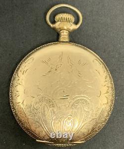 Kingston Pocket Watch Hunter Case Size 6s Scallop Gold Filled GF F3926