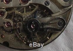 L. Curvoisier & Co. Chronometer Pocket Watch movement & enamel dial stem to 12