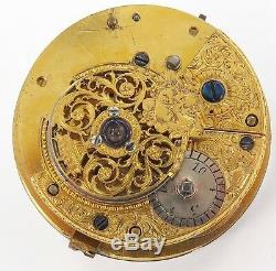 LATE 1700s / EARLY 1800s VERGE POCKET WATCH MOVEMENT & SUPERB DIAL. A FIXER