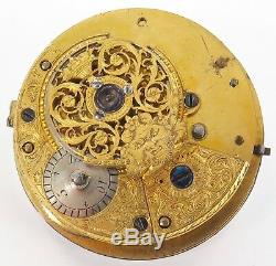 LATE 1700s / EARLY 1800s VERGE POCKET WATCH MOVEMENT & SUPERB DIAL. A FIXER