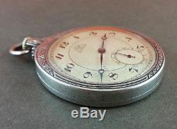 LONGINES Sterling Silver Oval Shaped Pocket Watch. 43mm. Cal. 18.79. Ca 1927