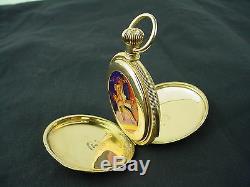 La Phare 1890s Pocket Watch Solid 14K Gold withErotic figure inside movement-Rare