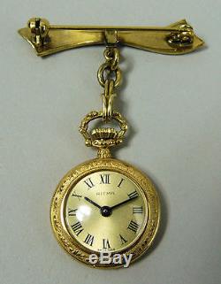 Ladies Antique 18k Gold & Enamel Nurses Watch Manual Wind 17 Jewel Movement
